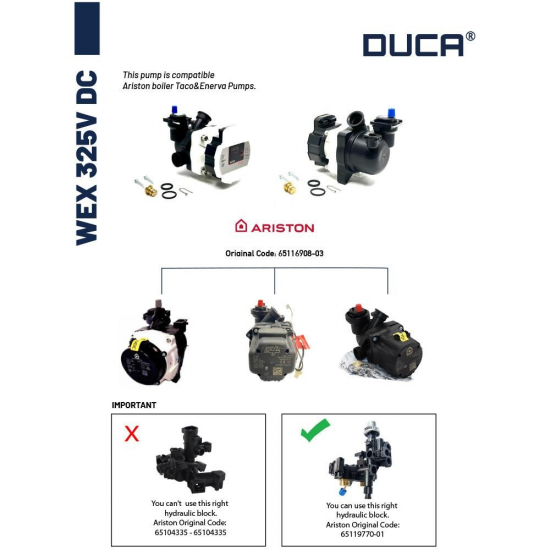 Pompa Duca ERP 325V DC Ariston